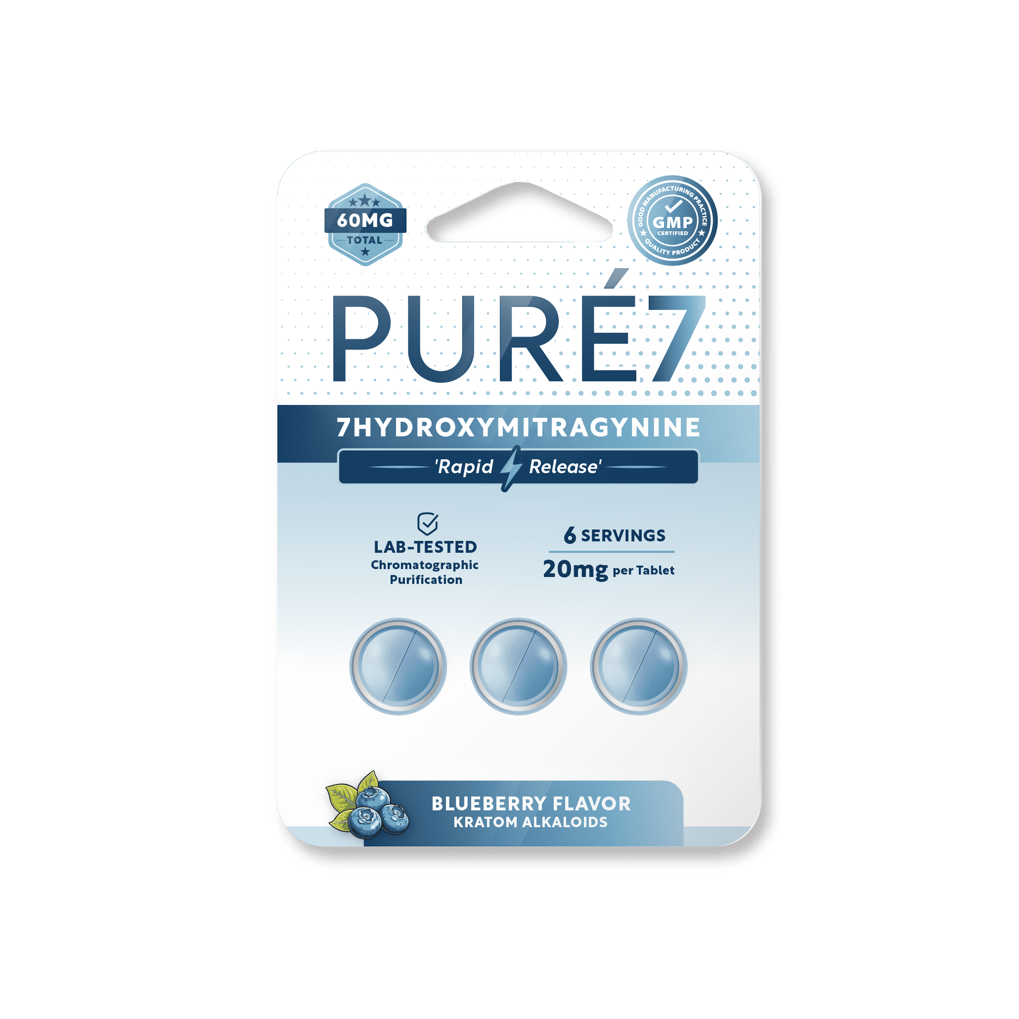 3ct Pure 7OH Tablets - 20mg Front