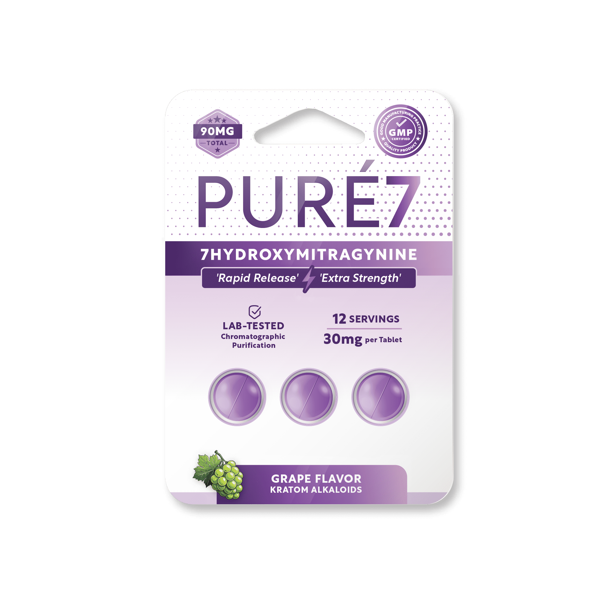 Grape 3ct Pure 7OH Tablets - Blister Pack