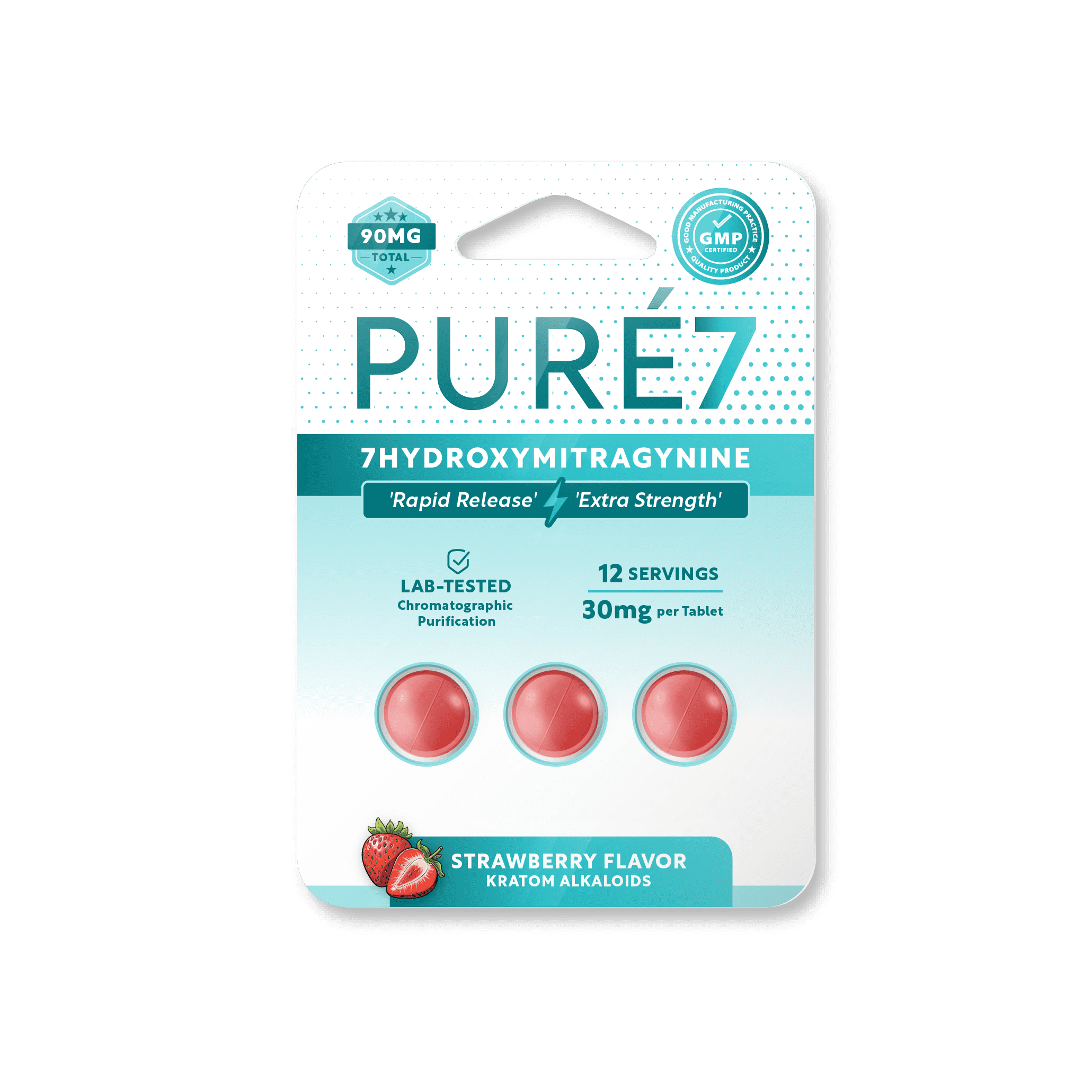 3ct Tabs - Pure 7OH Tablets - Strawberry