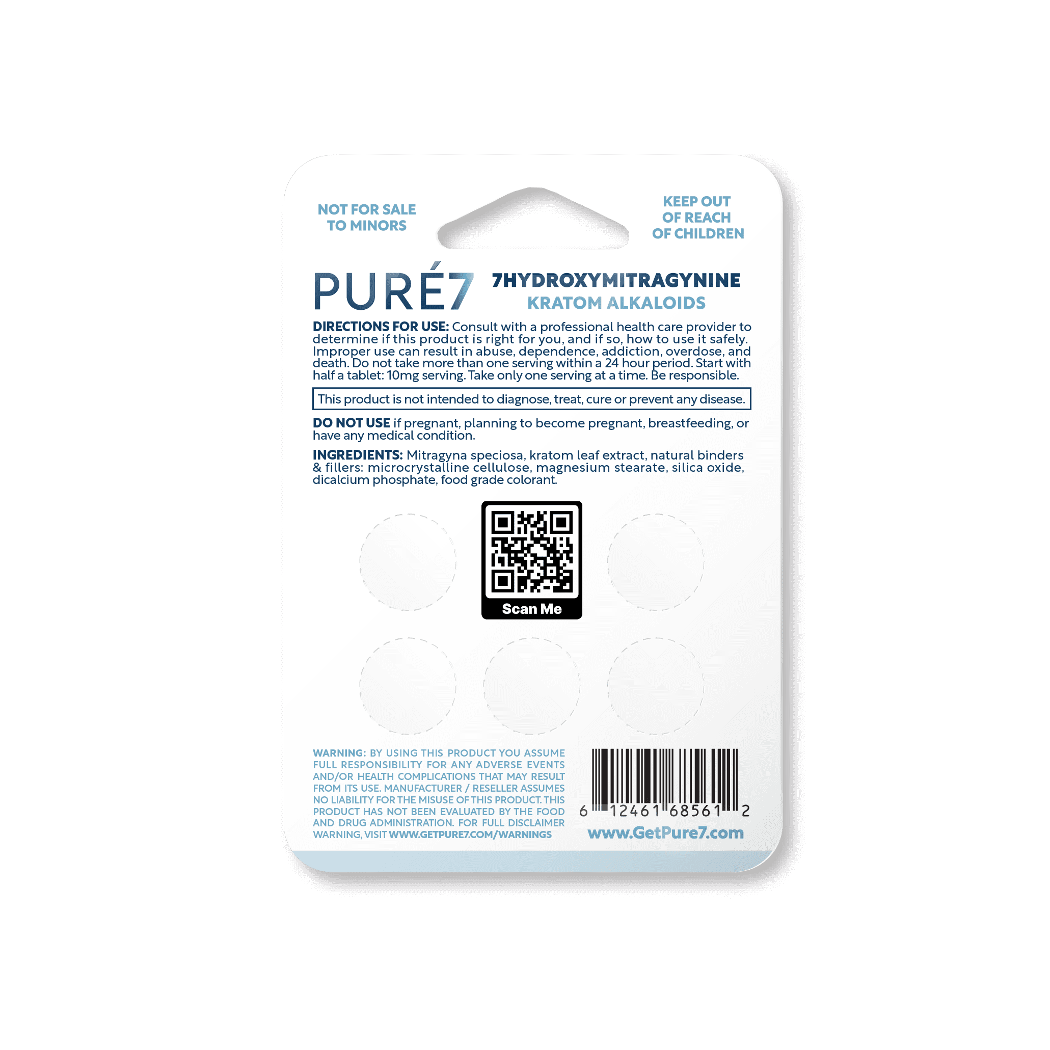 Pure 7OH Tablets Blueberry 5 Pack Back