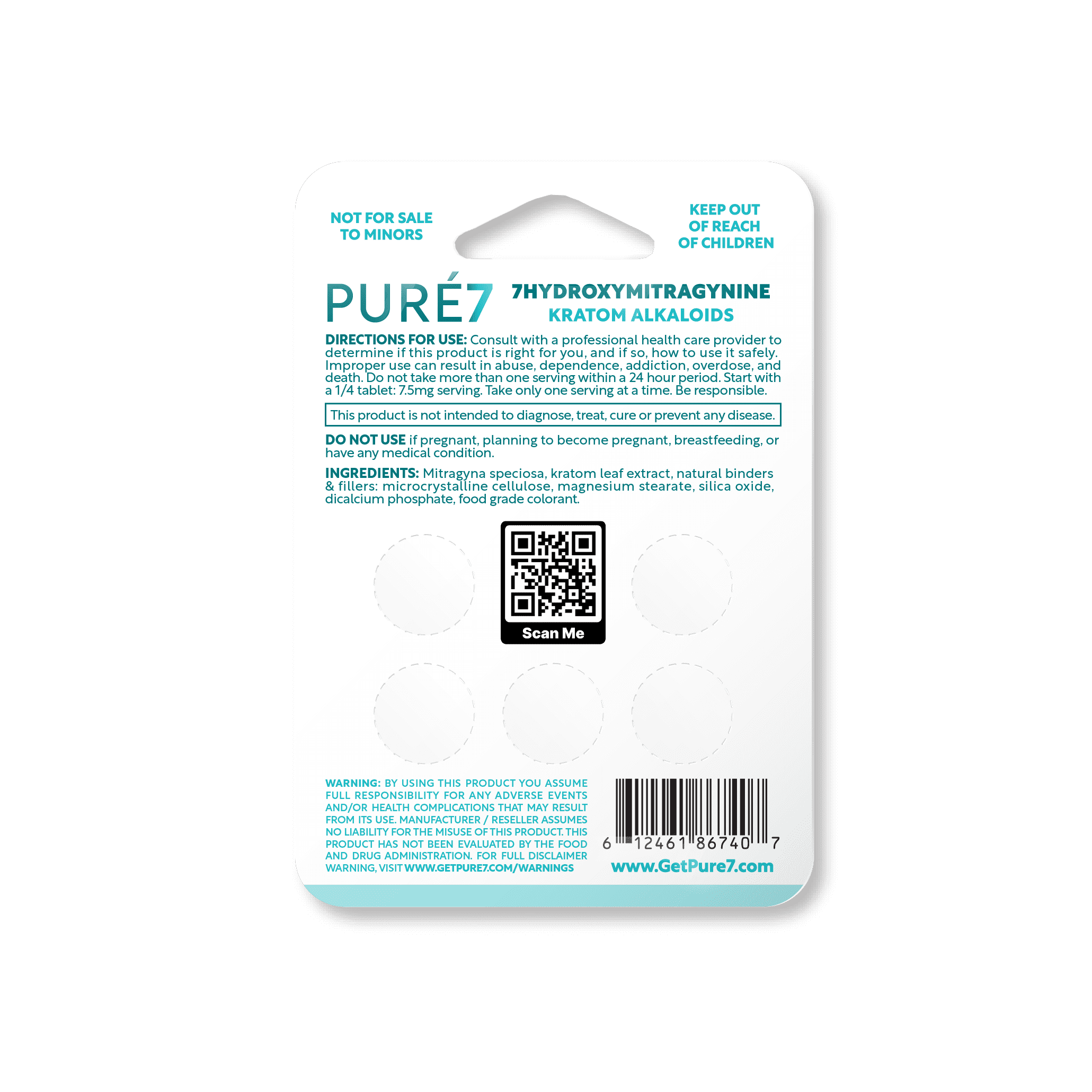 5ct Pure 7OH Tablets - Strawberry Blister (Back)
