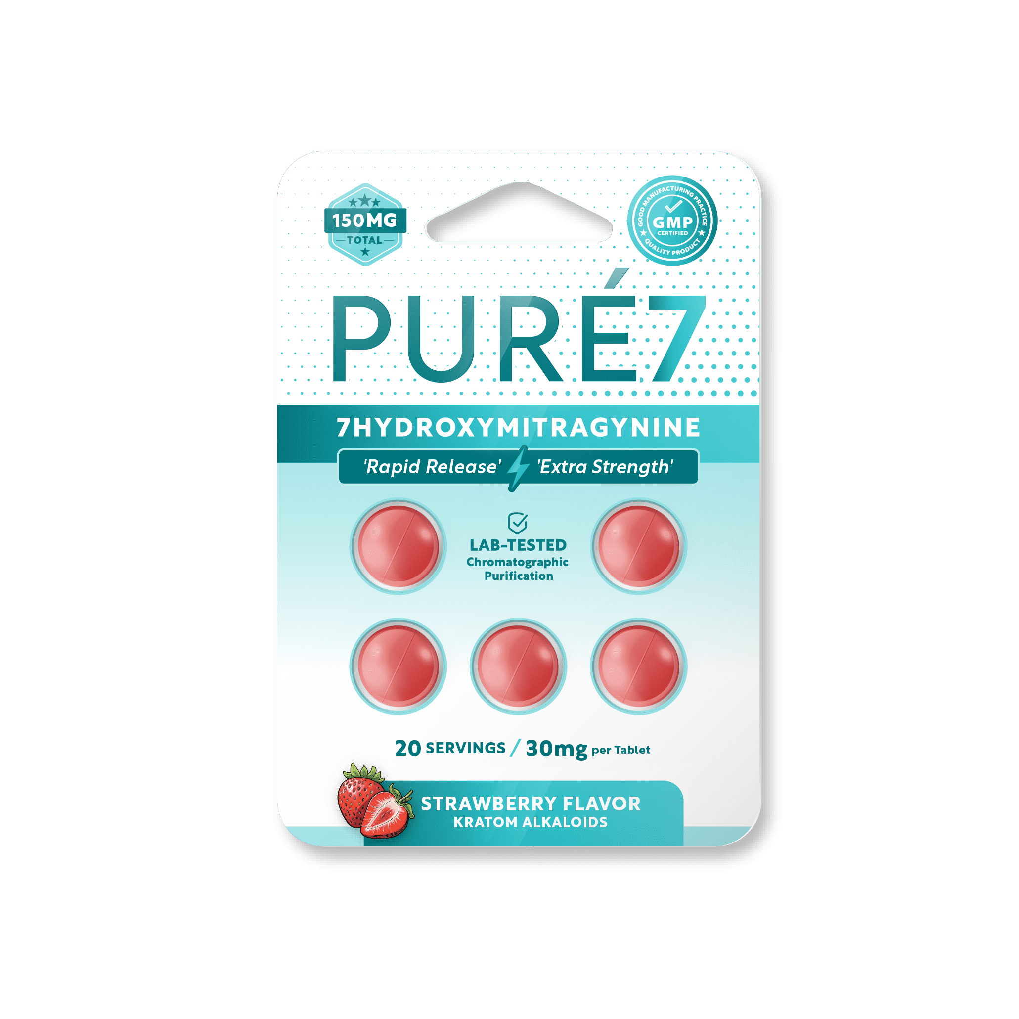5ct Pure 7OH Tablets - Strawberry Blister