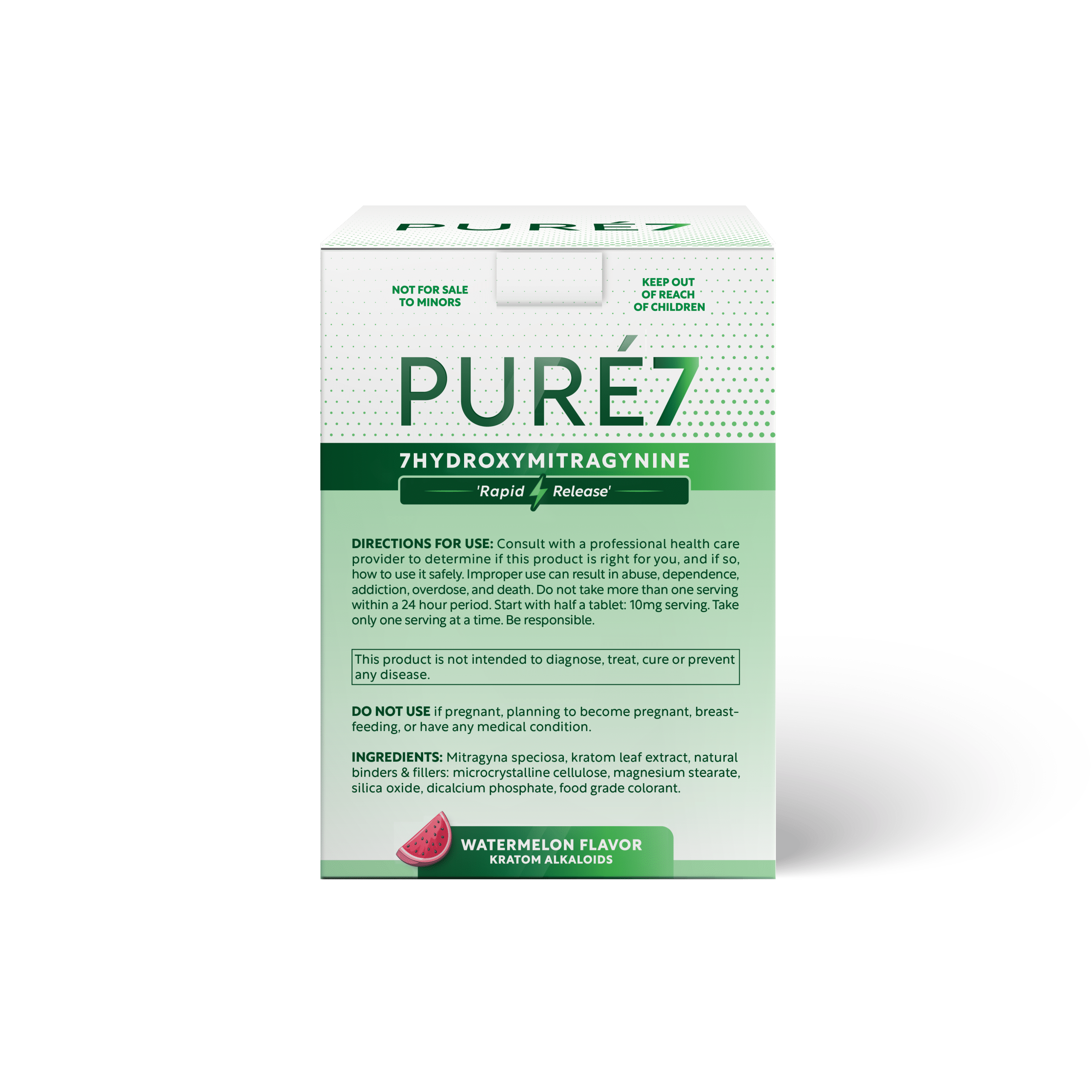 20ct Watermelon Display Box Rear - 20mg 7OH Tablets