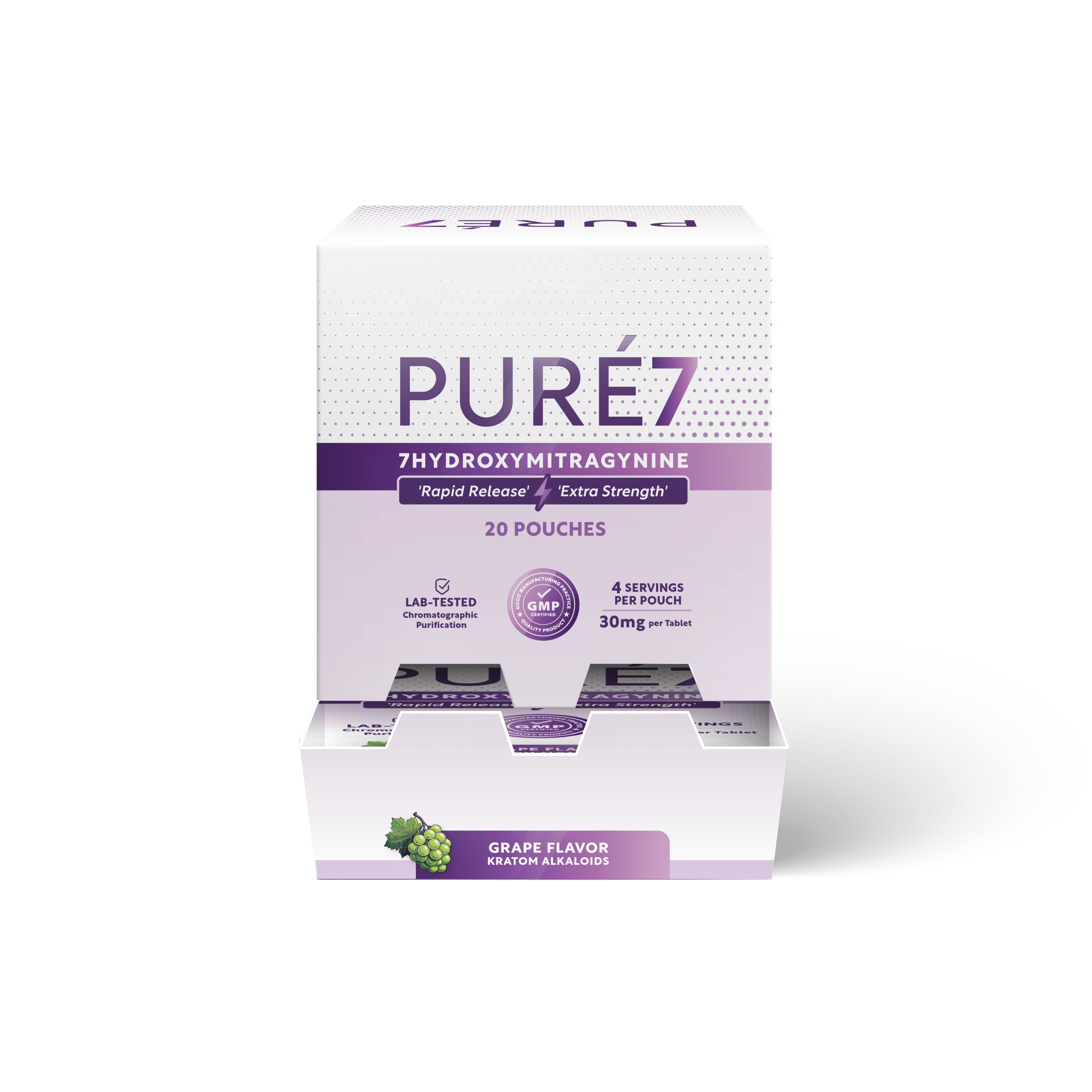 Pure 7OH Tablets Strawberry Display - 30mg Singles