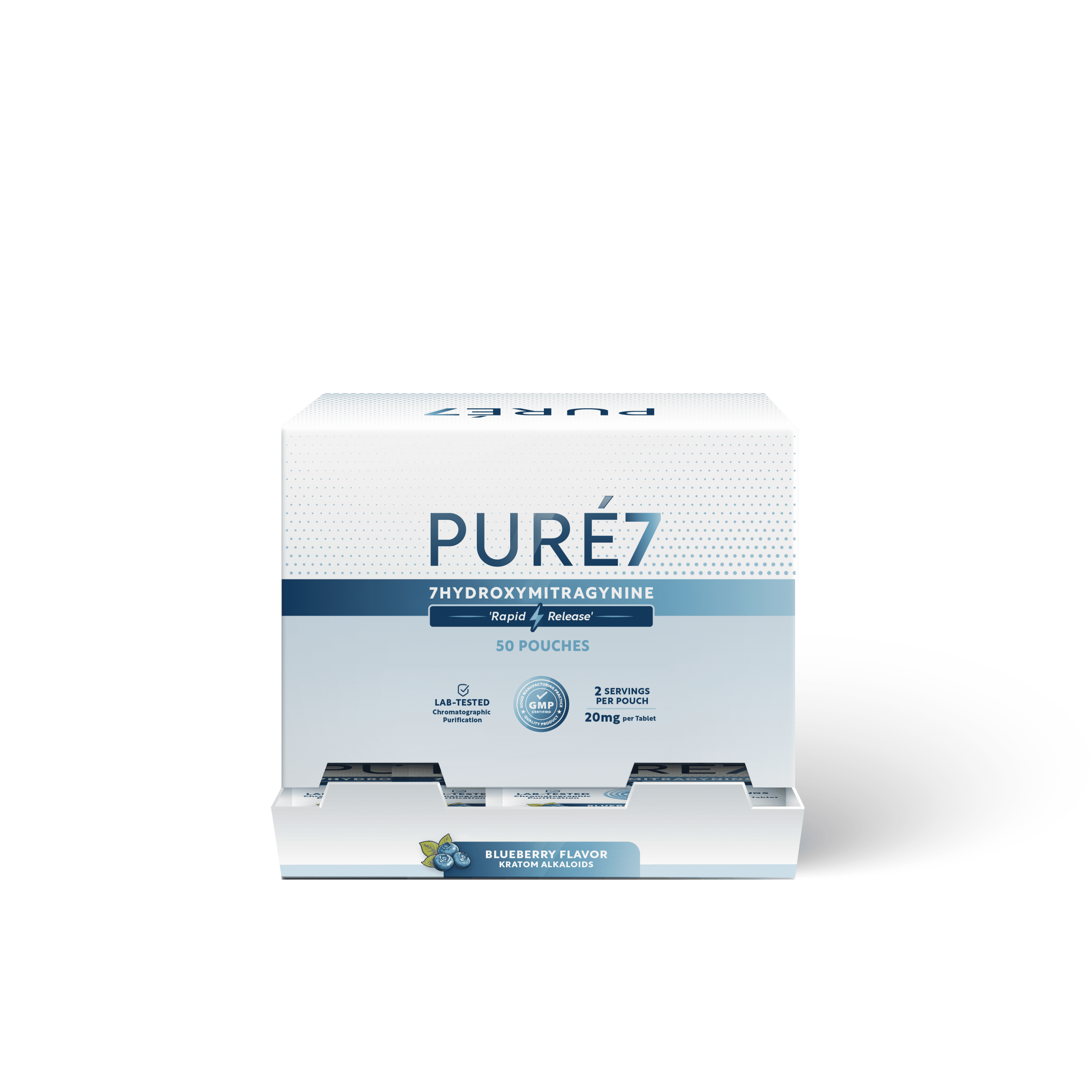 50ct Display Pure 7Oh Tablets Blueberry Singles