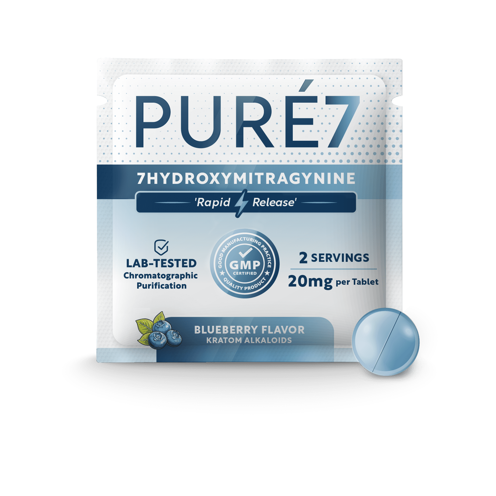 Pure 7OH Tablet - Blueberry - Single Front