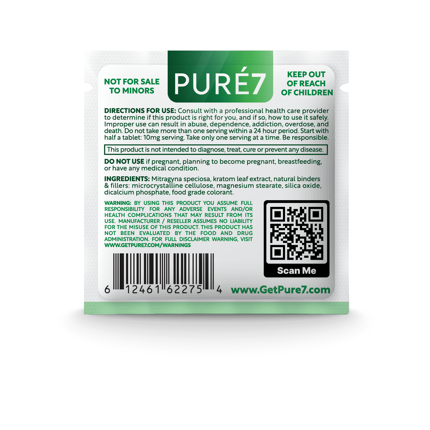Watermelon Pure 7OH Tablet - 20mg Back Panel