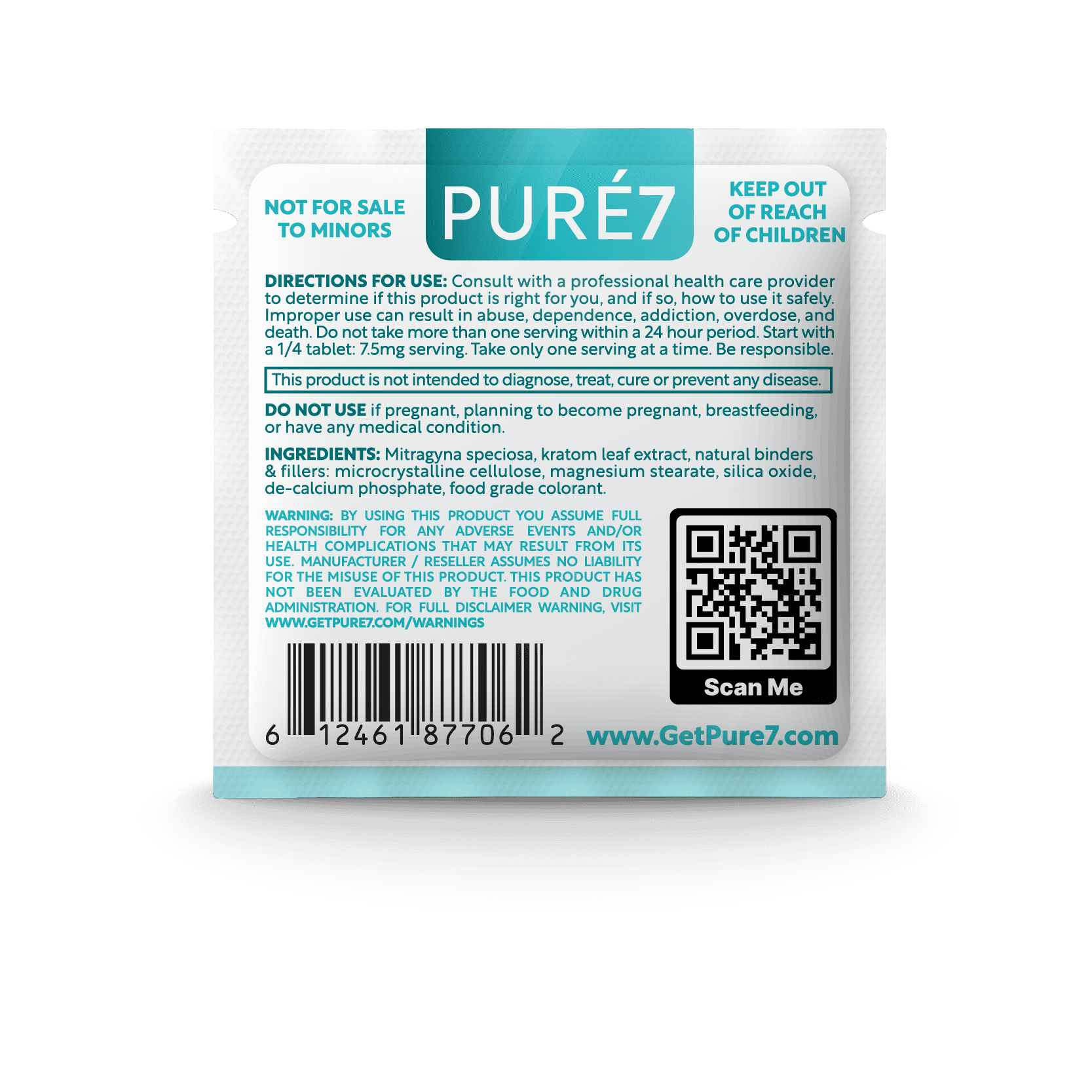 Pure 7OH Tablet - Strawberry 30mg (back)